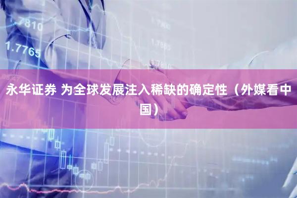 永华证券 为全球发展注入稀缺的确定性（外媒看中国）